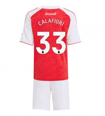 Arsenal Riccardo Calafiori #33 Hemmakläder Barn 2025-26 Kortärmad (+ Korta byxor)